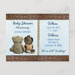 Ethnic Lil Cowboy Pojke och Nalle Baby Inv Inbjudan Vykort