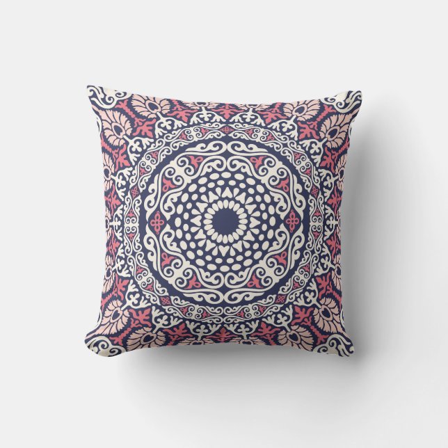 Ethnic Modern Mandala boho chic OrientaI Indian Kudde (Framsida)