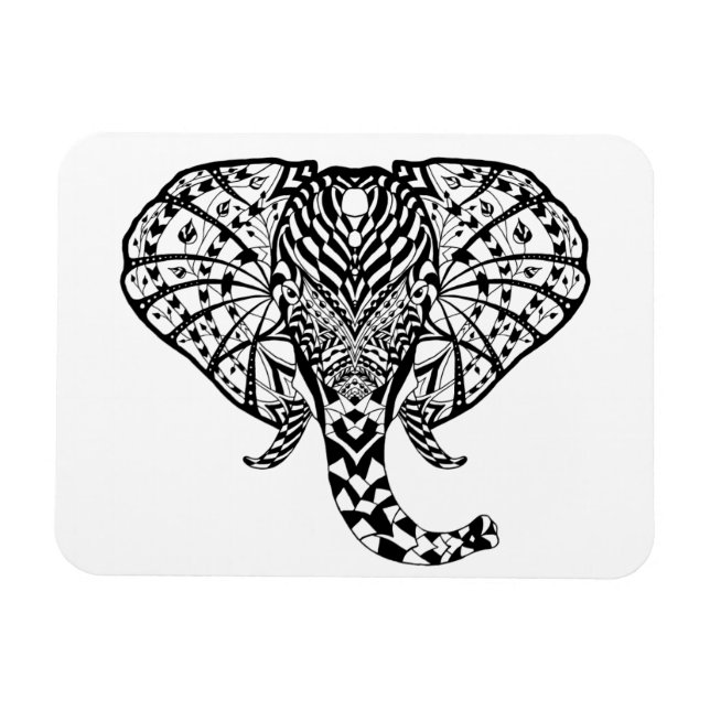 Ethnic Mönster Elephant Magnet (Horisontell)