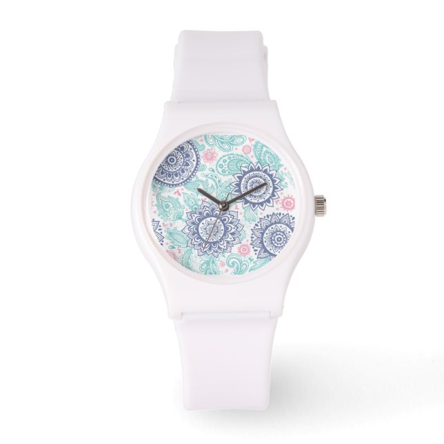 Ethnic Paisley Mönster Armbandsur (Framsida)