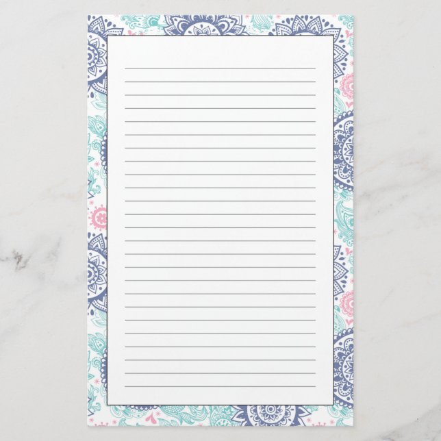 Ethnic Paisley Mönster Brevpapper (Framsida)