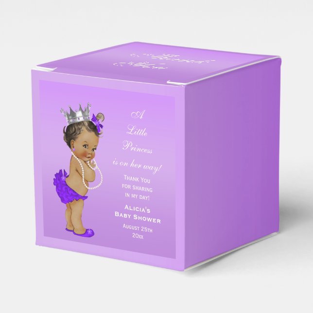 Ethnic Princess Baby Shower Lavender Presentaskar (Framsidan Sidan)