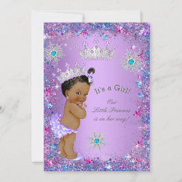 Ethnic Princess Baby Shower Lila Teal Blue Rosa Inbjudningar