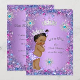Ethnic Princess Baby Shower Lila Teal Blue Rosa Inbjudningar