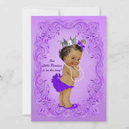 Ethnic Princess Baby Shower Ornate Lila Ram Inbjudningar