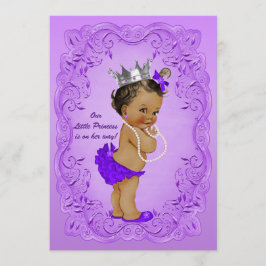 Ethnic Princess Baby Shower Ornate Lila Ram Inbjudningar