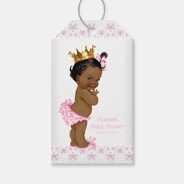 Ethnic Princess Baby Shower Presentetikett (Framsidan)
