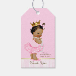 Ethnic Princess Ballerina Rosa Tutu Baby Shower Presentetikett
