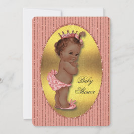 Ethnic Princess Faux Gold Foil Glitter Rand Inbjudningar