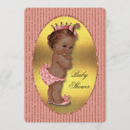 Ethnic Princess Faux Gold Foil Glitter Rand Inbjudningar