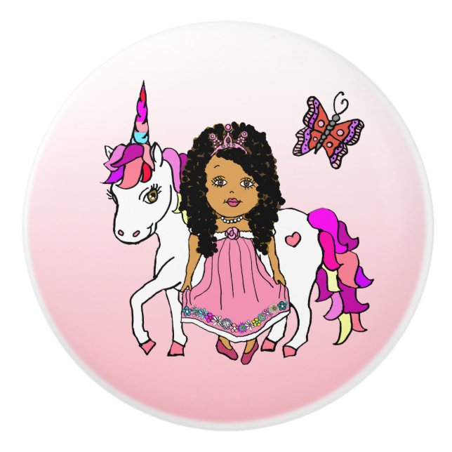 Ethnic Princess och Unicorn Knopp (Framsidan)