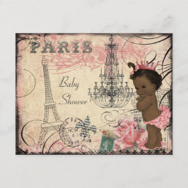 Ethnic Princess Paris Eiffel Torn Baby Shower Inbjudningar