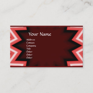 ETHNIC Red Burgundy White Abstrakt Geometric Visitkort