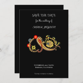 Ethnic Retro Floral – Paisley Mandala Poster Art Spara Datumet