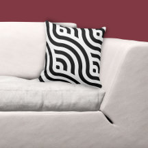 Ethnic White Wave Mönster Black
