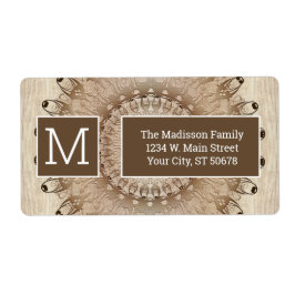 Ethnic Wooden Mandala Stil Fraktsedel