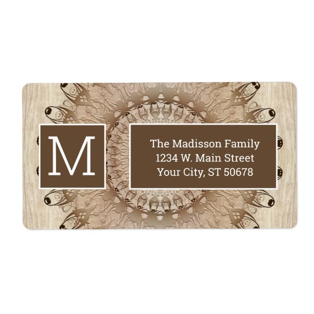 Ethnic Wooden Mandala Stil Fraktsedel (Framsidan)