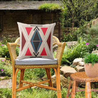 Ethno-Beige Rot Outdoor Kissen Boho wetterfest Kudde