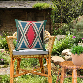 Ethno-Green Outdoor Kissen Boho wetterfest Kudde