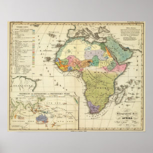 Ethnographic karta av afrikan poster