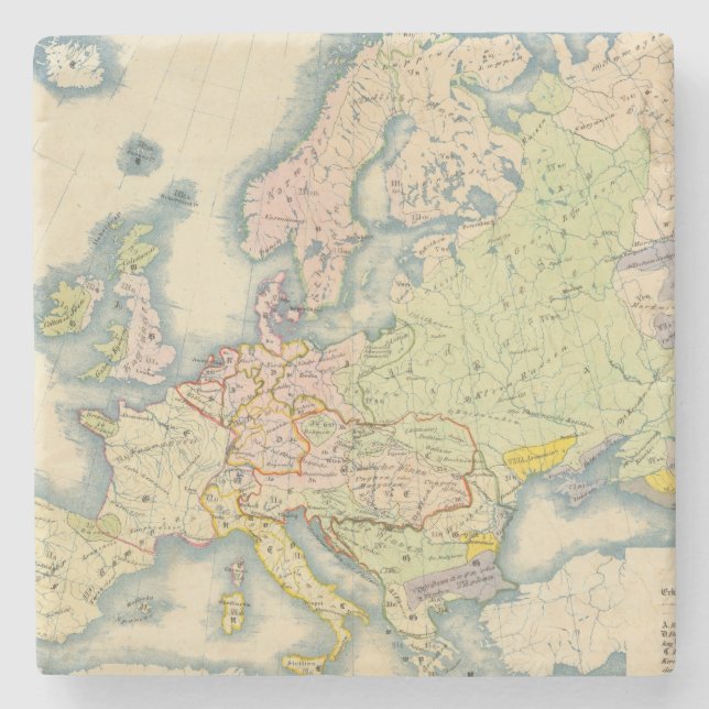 Ethnographic karta av Europa Stenunderlägg (Framsidan)