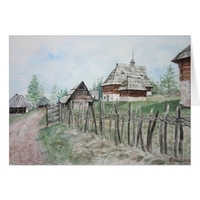Ethnographic museum, Sirogojno Hälsningskort (Framsidan Horizontal)