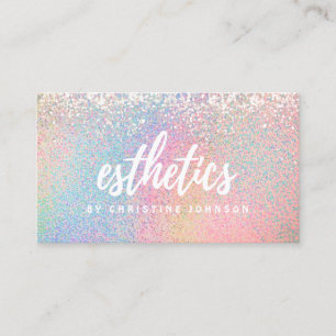 Eticierpastel regnbåge glitter, effekt visitkort