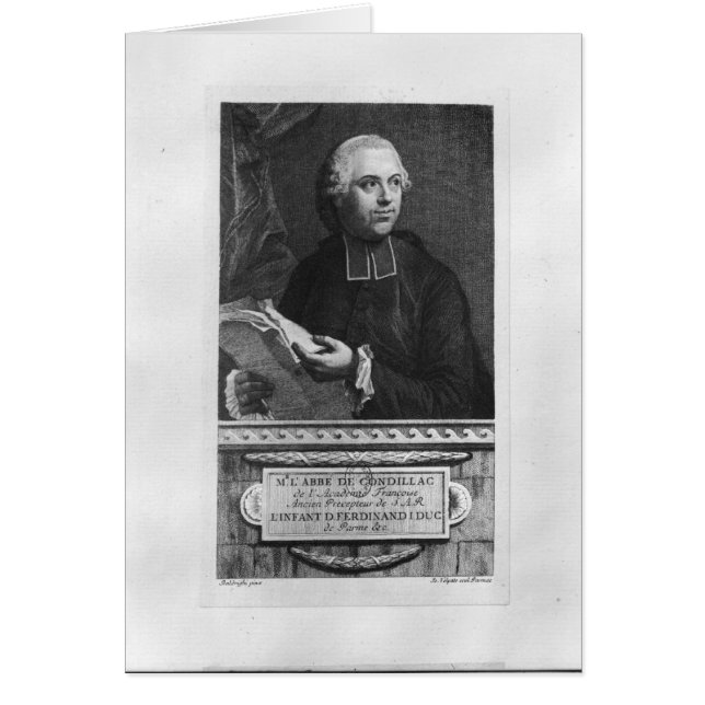Etienne Bonnot de Condillac Hälsningskort (Framsidan)