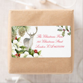 Etiket kerst hert fraktsedel