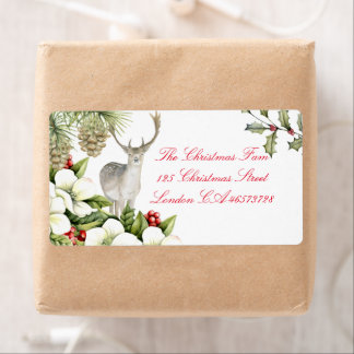 Etiket kerst hert fraktsedel