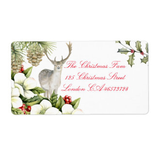 Etiket kerst hert fraktsedel