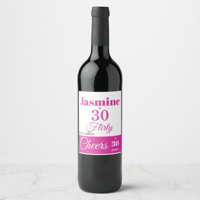 Etikett 30 & Vänd Shock rosa Vin (Framsida)