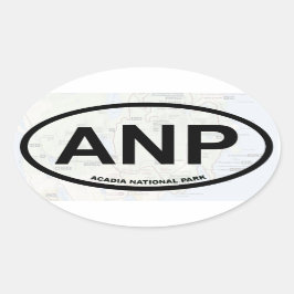 Etikett Acadia karta (svart text)