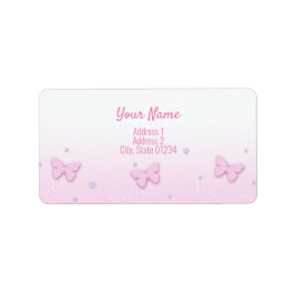 Etikett Adress - fjäril Adressetikett