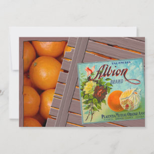 Etikett Albion Orange Fruit Låda Inbjudningar