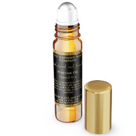 Etikett Black & Guld Glitter Parfym Roller Flaska
