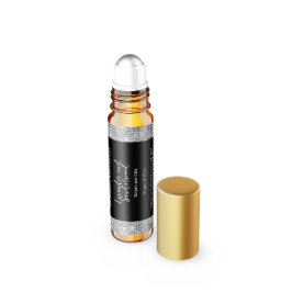 Etikett Black & Silver Glitter Parfym Roller Flask