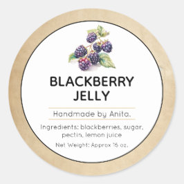 Etikett Blackberry Sylt eller Jelly Canning Burk