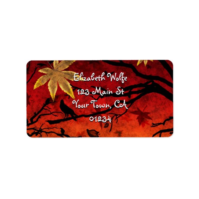 Etikett "Blazing Autumn" Adressetikett (Framsidan)