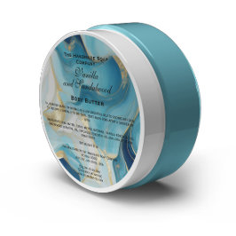 Etikett Blue och Guld Marble Cosmetics Burk