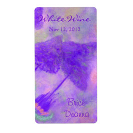 Etikett Bright Lila Träd Bröllop Vin Fraktsedel
