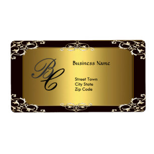 Etikett Business Elegant Elegant Svart Guld Elite Fraktsedel
