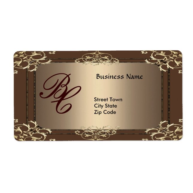 Etikett Business Elegant Kaffe Guld Elite Fraktsedel (Framsidan)