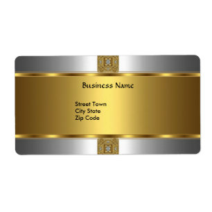 Etikett Business Elegant Silver Guld Smycke Fraktsedel