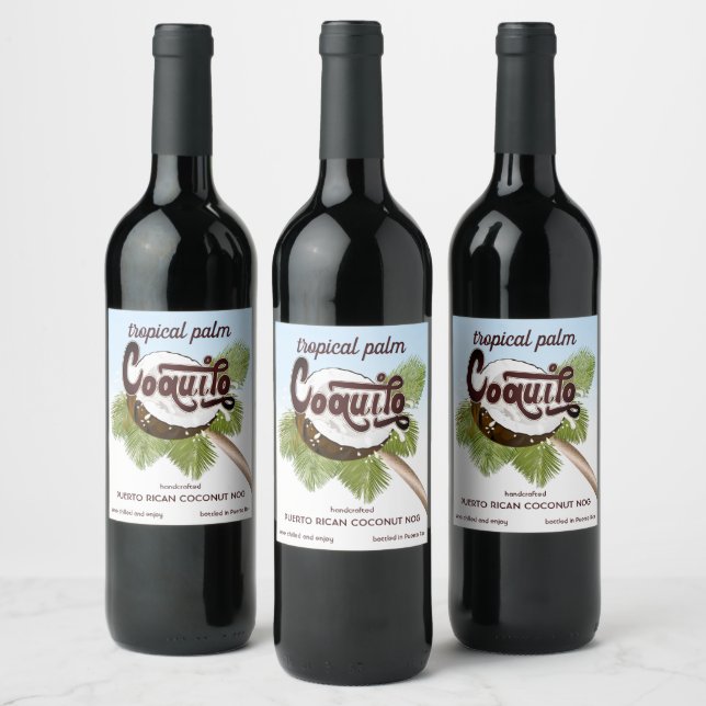 Etikett Coconut Tropical Fruit Vin (Flaskor)