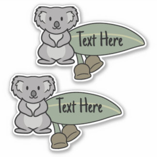 Etikett Cute Koala Eucalyptus Löv