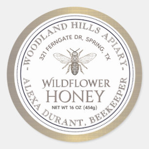 Etikett Editable Honung Burk Bee Wildblommhonung G