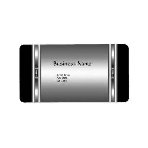 Etikett Elegant Svart Silver Elite Krom Business Adressetikett