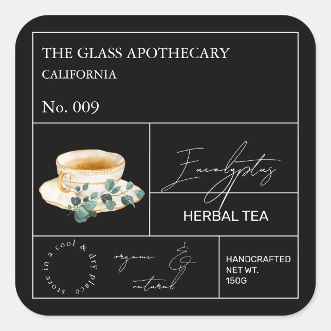 Etikett Eucalyptus Herbal Tea (Framsida)