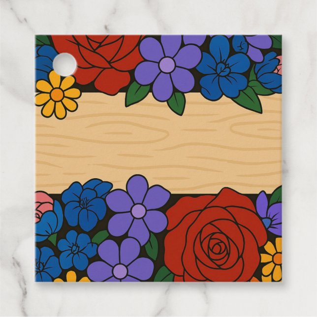 Etikett Flower namn (Framsida)